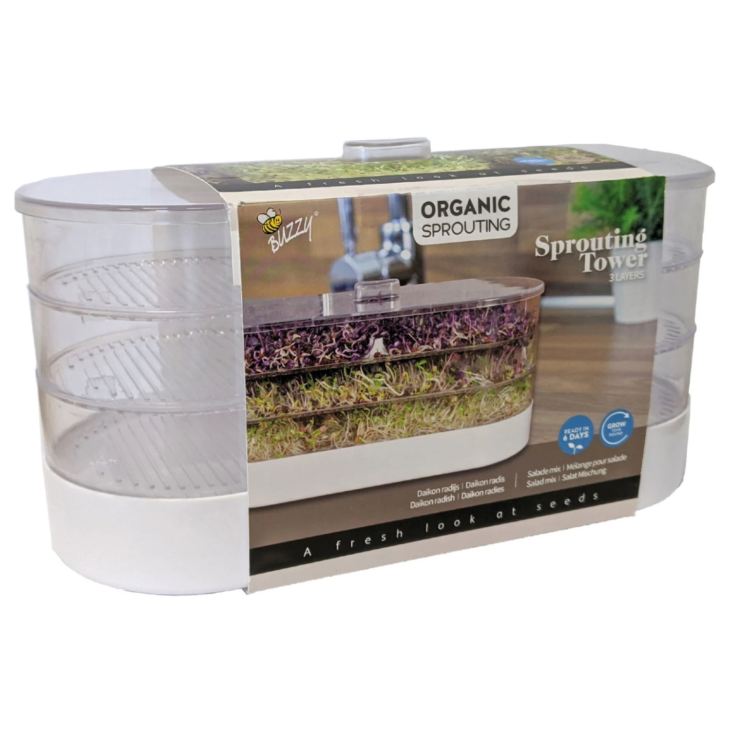 Keimsprossen-Keimschale 'Buzzy Organic Sprouting Tower' 1 Keimsprossen-Keimschale 'Buzzy Organic Sprouting Tower'
