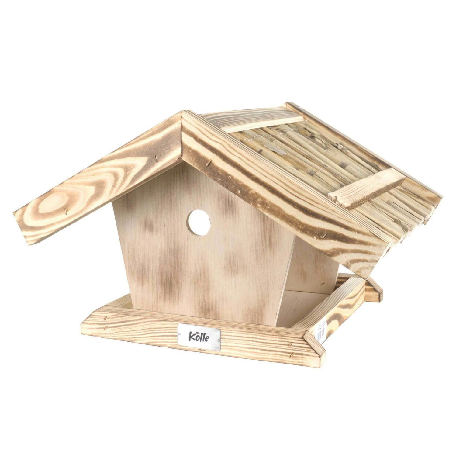 Kölle Vogelfutterhaus Aus Kiefernholz, Mit Strohdach, Ca. 30 X 38 Cm 1 Kölle Vogelfutterhaus Aus Kiefernholz, Mit Strohdach, Ca. 30 X 38 Cm