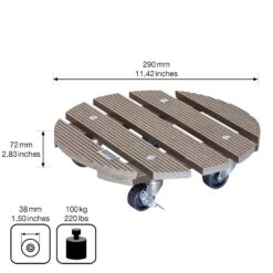 Multi Roller WPC, Tragkraft 100 Kg, Taupe, Ca. 7 X 29 X 29 Cm -Garten Sicht Verkäufe 0920600507 multi roller wpc taupe 4 116694
