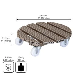 Multi Roller WPC, Tragkraft 150 Kg, Taupe, Ca. 11 X 39 X 39 Cm -Garten Sicht Verkäufe 0920600508 multi roller wpc taupe 4 116700