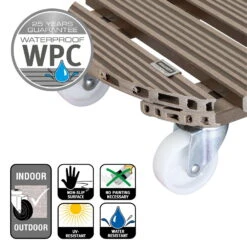 Multi Roller WPC, Tragkraft 150 Kg, Taupe, Ca. 11 X 39 X 39 Cm -Garten Sicht Verkäufe 0920600508 multi roller wpc taupe 5 116699