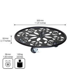 Pflanzenroller GH0936/0937, Tragkraft 100 Kg, Schwarz, Ø 30 Cm -Garten Sicht Verkäufe 0920600520 pflanzenroller 4 116742