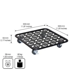 Pflanzenroller GH0936/0937, Tragkraft 80 Kg, Schwarz, Ø 30 Cm -Garten Sicht Verkäufe 0920600521 pflanzenroller 4 116748