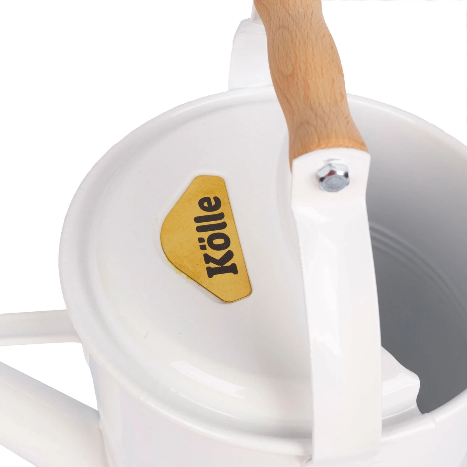 Zinkgießkanne Mit Holzgriff & Messingbrause, Weiß 3 Zinkgießkanne Mit Holzgriff & Messingbrause, Weiß – Bild 3