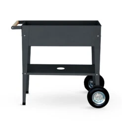 Hochbeet-Trolley Mit Rädern, Anthrazit, Metall, 75 X 35 X 80 Cm, 47 L -Garten Sicht Verkäufe 0980250141 Urban Garden Trolly auf Raedern anthrazit 7 84496