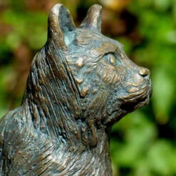 Rottenecker Bronze-Katze, Mittelgroß, Sitzend, 25 X 13 X 23 Cm -Garten Sicht Verkäufe 0980306261 Katze mittelgross H25xB13xT23cm 75593