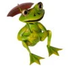 Metall-Frosch Mit Regenschirm, 22 X 22 X 18 Cm