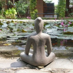 Steinguss Gartenornament 'Yoga', Natur, 26 X 18 X 31 Cm -Garten Sicht Verkäufe 0980306816 steinguss gartenornament yoga 4 123352