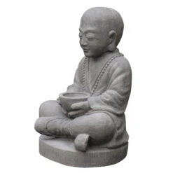 Buddha-Statue, Trockensteinguss, 33 X 30 X 54 Cm -Garten Sicht Verkäufe 0980306820 buddha statue aus trockensteinguss 3 123365
