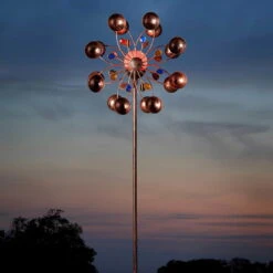 Solarwindrad Venti, Integrierte Solar Glaskugeln, Höhe 130 Cm -Garten Sicht Verkäufe 0980403912 Windrad Venti 64772