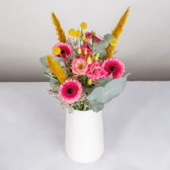 Gemischter Blumenbund 'Glücksrausch' Inkl. Gratis Grußkarte -Garten Sicht Verkäufe 1025700004 DIY Mixbund Gluecksrausch Gerbera Lisi Euka Statice Crasp Fluffy 2 94528