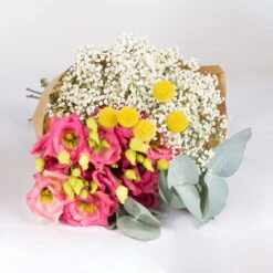 Gemischter Blumenbund 'Farbenspiel' Inkl. Gratis Grußkarte -Garten Sicht Verkäufe 1025700009 DIY Mixbund Farbenspiel Lisianthus Gypso Euka Craspedia 1 94533