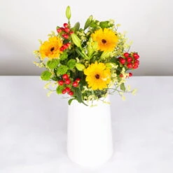 Gemischter Blumenbund 'Sonnentag' Inkl. Gratis Grußkarte -Garten Sicht Verkäufe 1025700015 DIY Mixbund Sonnentag Germini Hypericum Statice Lilie Santini 2 94588