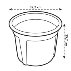 Elho Kartoffeltopf Green Basics Living Black, Ø 32,3 Cm, Höhe 25,7 Cm, Erdvol. 13 L -Garten Sicht Verkäufe 12 gb potato pot 33 living black 8711904315597 110980