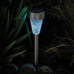 Mosaic Solarpfahlleuchte, Edelstahl / Glas, Silber / Bunt, 36 X 7,5 Cm, 6er Pack -Garten Sicht Verkäufe 2950100372 Solarpfahlleuchte Mosaic Stimmung blau 61370