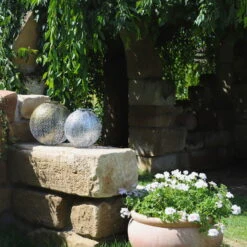 Kölle Solarlaterne Jumbo Damast, Silber Matt, Höhe 32 Cm, Ø 30 Cm -Garten Sicht Verkäufe 2950100471 2950100470 Damast 1 113716