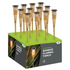 Solar-Bambusfackel Mit Flammeneffekt, Höhe Ca. 90 Cm -Garten Sicht Verkäufe 2950100488 Solar Bambusfackel mit Cool Flame Effekt 90cm 2 126566