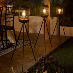 Solarlaterne 'Lighthouse', Schwarz, Metall, Höhe 92 Cm -Garten Sicht Verkäufe 2950100608 Solar Motive Laterne metall Modell Lighthouse H92cm 1 96752