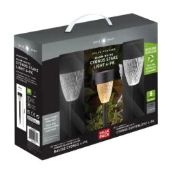 Gartenleuchte 'Cygnus', 4er-Set, Grau, Edelstahl -Garten Sicht Verkäufe 2950100644 Cygnus warmweisses Licht 4er Pack 5 Lumen 100357