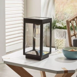 Solar-Tischleuchte 'Amsterdam', Schwarz, Ø 12 X H 22 Cm -Garten Sicht Verkäufe 2950100715 Solar Kunststoff Tischleuchte Amsterdam 2 120467