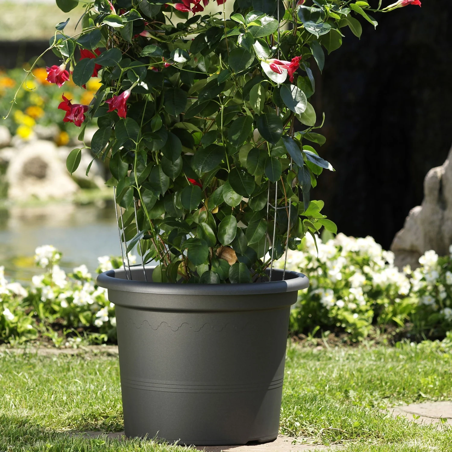 Euro 3 Plast Pflanzkübel Geo Anthrazit 1 Euro 3 Plast Pflanzkübel Geo Anthrazit