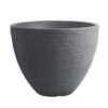 Pflanzgefäß "Lara" Grau, Rillenoptik, Ø 40 Cm, Höhe 31 Cm, Füllvol. 26 L