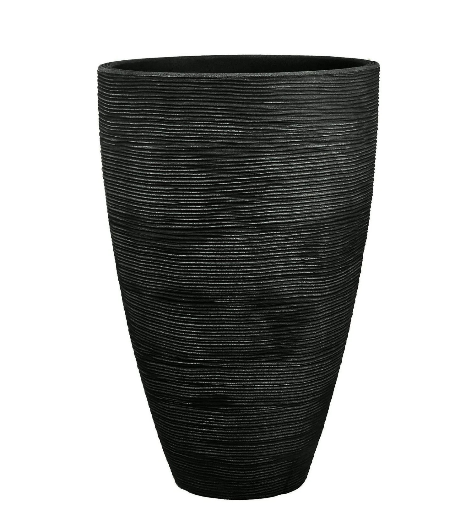 Pflanzgefäß "Jasmin" Anthrazit, In Rillenoptik, Ø 40 Cm, Höhe 60 Cm, Füllvol. 48,5 L