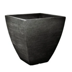 Pflanzgefäß "Luis" Anthrazit, In Rillenoptik, 40x40x42 Cm, Füllvol. 40 L