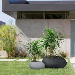 Pflanzstein Flow, Stony Black, Kunststoff -Garten Sicht Verkäufe 3210103633 3210103634 3210103635 3210103636 Pflanzstein Flow stony black grey 1 55926