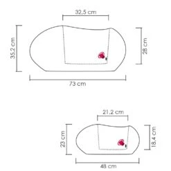 Pflanzstein Flow, Stony Black, Kunststoff -Garten Sicht Verkäufe 3210103633 3210103634 3210103635 3210103636 Pflanzstein Flow stony black grey bemassung 55925