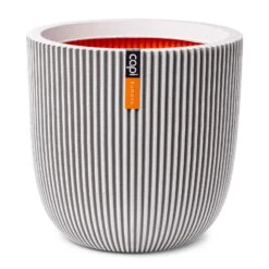 Pflanzgefäß 'Groove', Elfenbein, Ø 35 X H 34 Cm