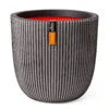 Pflanzgefäß 'Groove', Anthrazit, Ø 35 X H 34 Cm