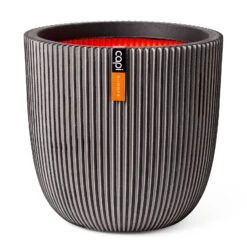 Pflanzgefäß 'Groove', Anthrazit, Ø 35 X H 34 Cm