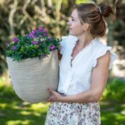 Pflanzgefäß 'Rib', Beige -Garten Sicht Verkäufe 3210104126 3210104127 pflanzgefaess rib beige 2 116922