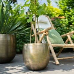 Pflanzgefäß 'Rowen', Gold, Ø 42 X H 41 Cm -Garten Sicht Verkäufe 3210801621 3210801622 3210801623 Pflanzgefaess Rowen gold 2 114983 1