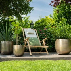 Pflanzgefäß 'Rowen', Gold, Ø 38 X H 30 Cm -Garten Sicht Verkäufe 3210801621 3210801622 3210801623 Pflanzgefaess Rowen gold 3 114984