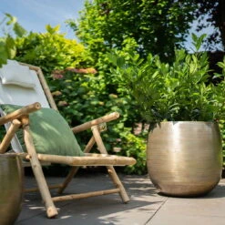 Pflanzgefäß 'Rowen', Gold, Ø 38 X H 30 Cm -Garten Sicht Verkäufe 3210801621 3210801623 Pflanzgefaess Rowen gold 1 114985