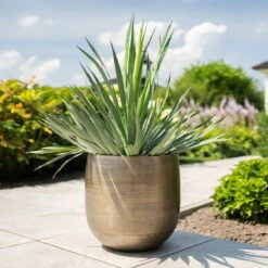 Pflanzgefäß 'Rowen', Gold, Ø 42 X H 41 Cm -Garten Sicht Verkäufe 3210801622 Pflanzgefaess Rowen gold D 42 x H 41 cm 1 114988