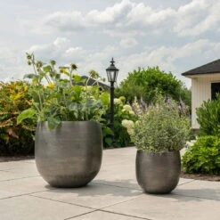 Pflanzgefäß 'Rowen', Silber, Ø 50 X H 47 Cm -Garten Sicht Verkäufe 3210801625 3210801626 3210801627 3210801628 Pflanzgefaess Rowen silber 4 115000