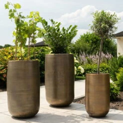 Pflanzgefäß 'Rowen', Gold, Ø 47 X H 82 Cm -Garten Sicht Verkäufe 3210801630 3210801631 3210801632 3210801633 Pflanzgefaess Rowen gold 8 115020