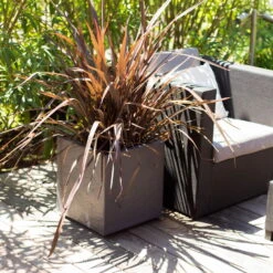 Pflanztrog 'Volcania Dado', Anthrazit, L 39,5 X B 39,5 X H 43,5 Cm -Garten Sicht Verkäufe 3230101084 Pflanztrog Volcania Dado anthrazit 39x39xH43cm 31Ltr7 75427