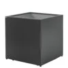 Gartensilber Pflanztrog Kubus Mit Rollen, Anthrazit