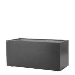 Gartensilber Pflanztrog Quader Mit Rollen, Anthrazit