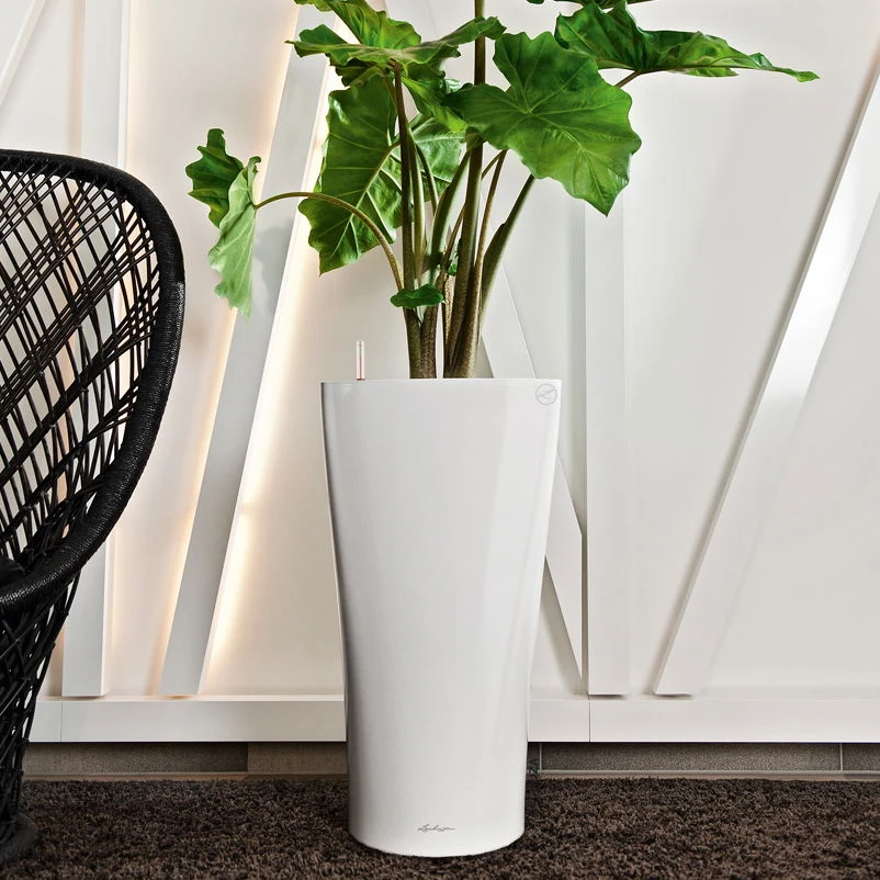 LECHUZA Delta Premium 40, Weiß Hochglanz, All-in-One-Set, Ø 40 Cm, H:75 Cm 1 LECHUZA Delta Premium 40, Weiß Hochglanz, All-in-One-Set, Ø 40 Cm, H:75 Cm