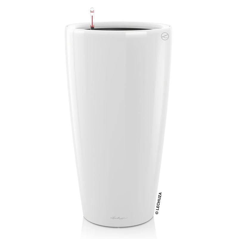 LECHUZA Rondo Premium, All-in-One-Set, Weiß Hochglanz, Ø 33 Cm, H:56 Cm 2 LECHUZA Rondo Premium, All-in-One-Set, Weiß Hochglanz, Ø 33 Cm, H:56 Cm – Bild 2