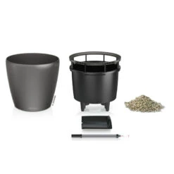 LECHUZA Classico Premium LS, All-in-One-Set, Anthrazit-metallic, Ø 21 Cm, H:20 Cm -Garten Sicht Verkäufe 3325100286 Classico Premium 50LS anthrazit All in One Set D50xH47cm RGB 2 8002 4