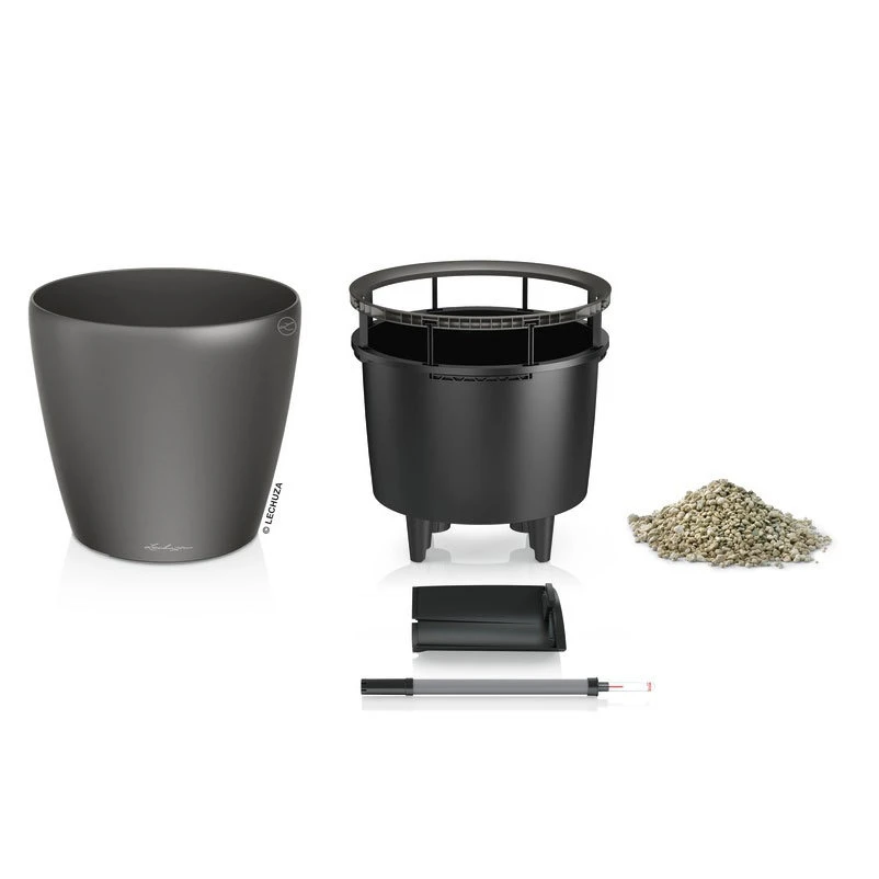 LECHUZA Classico Premium 43 LS, Anthrazit-metallic, Ø 43 Cm, H:40 Cm – Bild 3