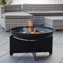 Edelstahl- Feuerstelle 'X 70', Schwarz, 40 X 75 Cm -Garten Sicht Verkäufe 3920100744 Feuerschale X70 schwarz 2 109406