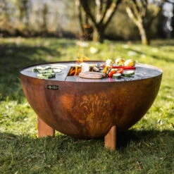 Edelstahl-Feuerstelle 'TRIA', Rost, 100 X 55 X 100 Cm -Garten Sicht Verkäufe 3920100752 Feuerstelle TRIA rost 2 110902