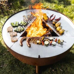 Edelstahl-Feuerstelle 'TRIA', Rost, 100 X 55 X 100 Cm -Garten Sicht Verkäufe 3920100752 Feuerstelle TRIA rost ca100x55x100cm 1 125231